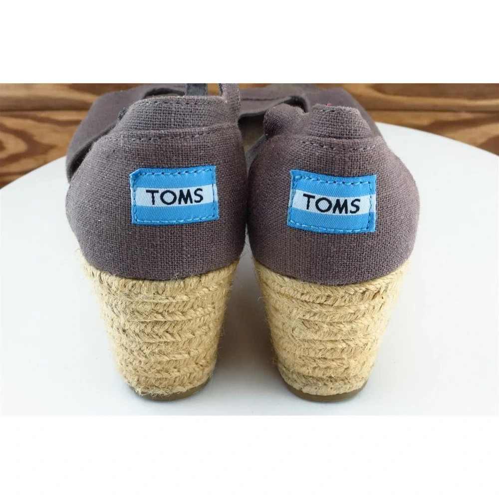 Toms Sz 8 M Brown Ankle Strap Fabric Women Sandals‎
